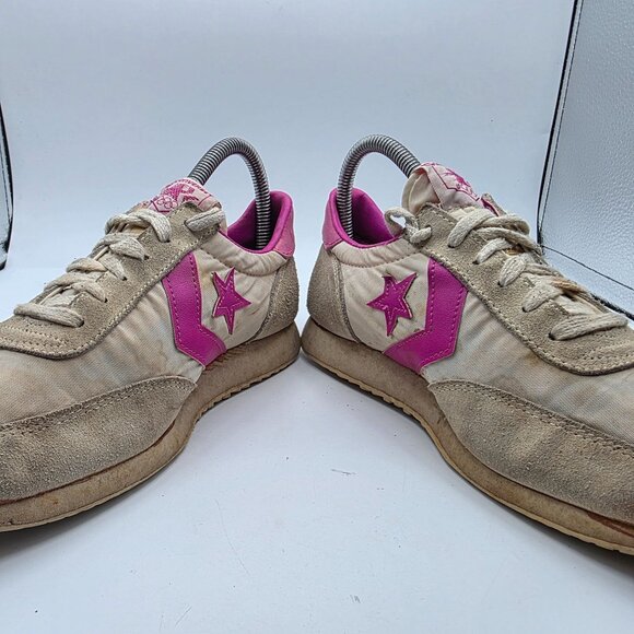 Vintage 80's Converse Womens Size 5.5 Beige Pink Sneaker Shoes Sports Walking - Picture 3 of 13